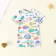 thumbnail image 2 of mgoYE Swimsuit for Baby Girl 12-18 Months Cute Baby Boy Swimsuit Short Sleeve One Piece Bathing Suit Summer Infant Rash Guard Surfing Suit 0M-3T(White,0-6 Months), 2 of 4