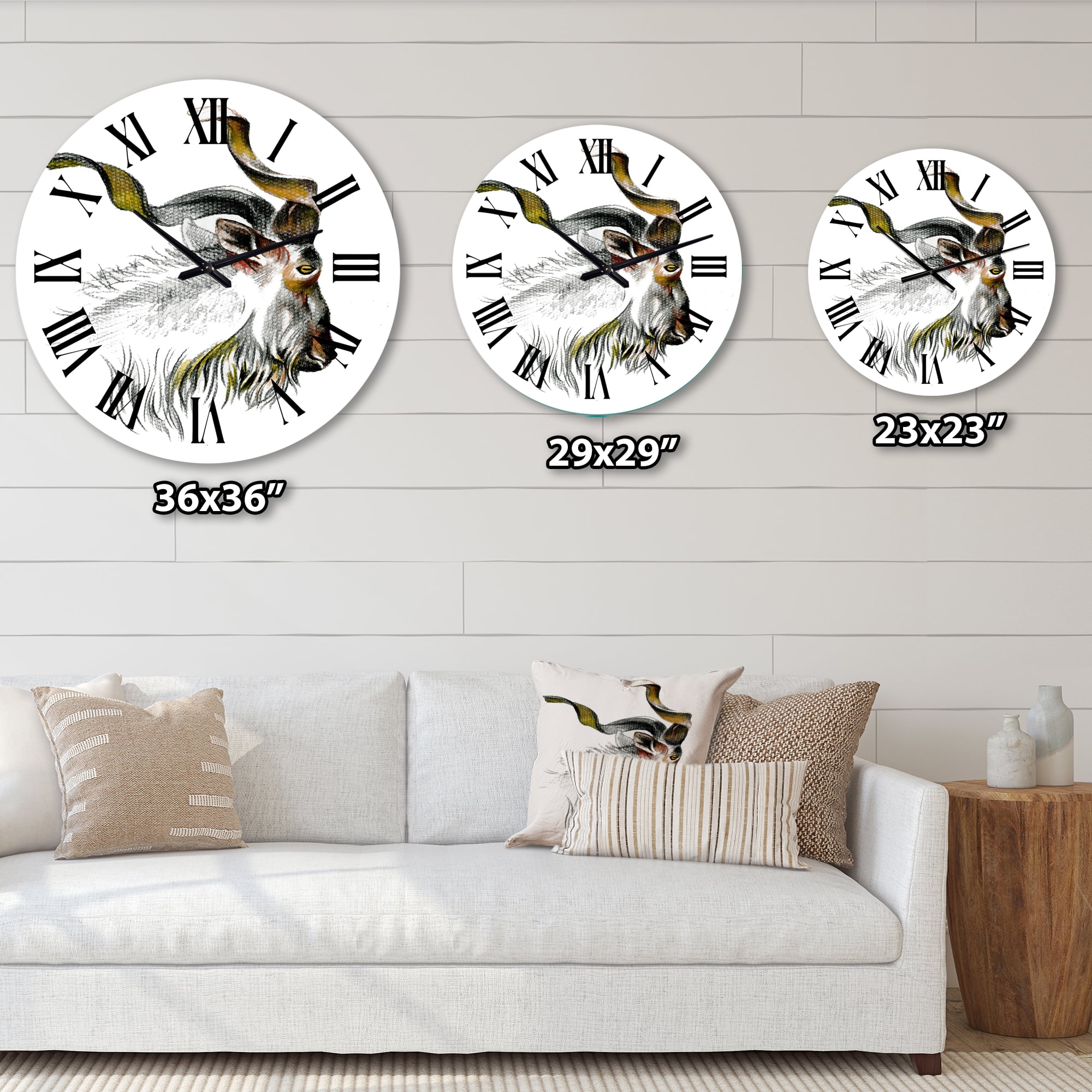 Designart 1 in Farmhouse Wall Clock
