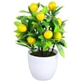 thumbnail image 3 of Planta artificial pequeña de plástico, limonero, bonsái, para el hogar y la oficina., 3 of 8