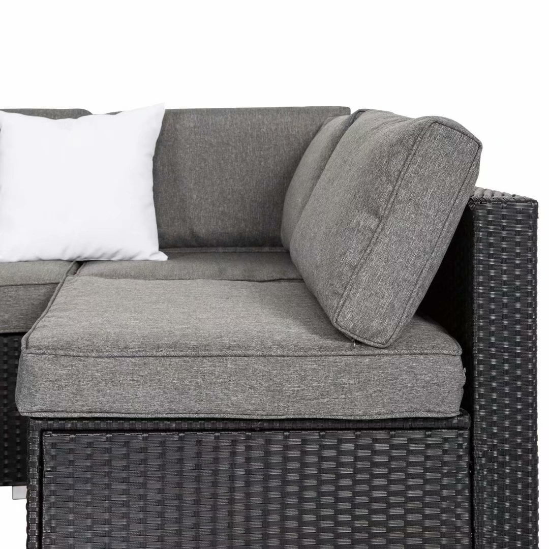Kinbor 7Pcs Outdoor Patio Wicker Sofa Chair Washable Cushions Pillow Replacement Covers for Seat and Back, Gray