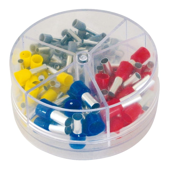Conector de engarce de casquillos de 100 piezas para casquillos de alambre conector de sedal de Terminal juego de casquillos con estuche