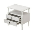 thumbnail image 5 of 2 Drawer Nightstand with Gourd Shaped Legs, Modern Minimalist Wooden End Table with Storage Drawers and Open Shelf, Side Table for Bedroom, Living Room, Apartment, Antique White, 5 of 7