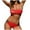 Red, variant on VerPetridure Bikini Sets for Women Push Up Women's Split Print Bikini Swimsuit with Underpants Open Back Swimwear