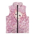 thumbnail image 4 of Uorisanigo Unisex Kids Fleece Vest Soft and Lightweight Sleeveless Pink Axolotl Print Jacket for Boys Girls, Fall Winter Warm Outwear with Pockets Puffer Vest Outdoor Layering, 4 of 7
