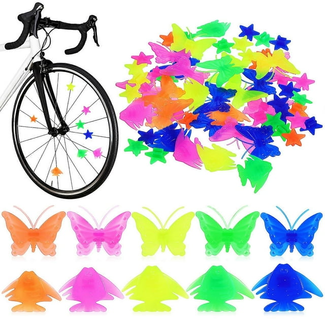 62Pcs Bike Spoke Beads Kids Bicycle Clip Beads DIY Plastic Wheel Accessory Bike Decoration