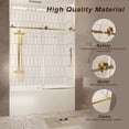 thumbnail image 5 of Frameless shower door 56-60 "W x 60" H, 1/4 "(6 mm) Clear Tempered Glass, Explosion Proof Film, Stainless Steel Handle,Brushed Gold, 5 of 5