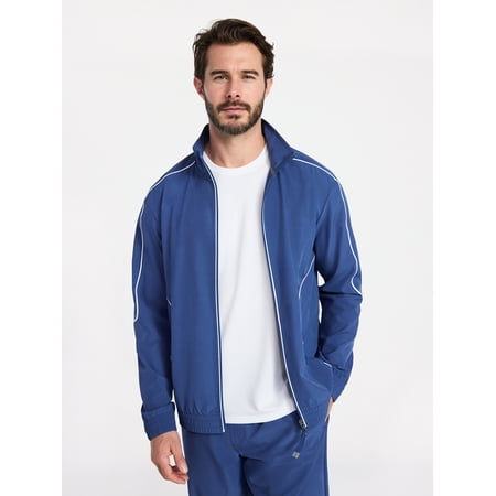 Athletic Works Men's Woven Full Zip Jacket, Midweight, Sizes S-3XL
