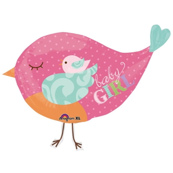 33" BABY GIRL BIRD Balloon Large Shape Foil Mylar Balloon Party Supplies Decorations Foil Mylar Balloon