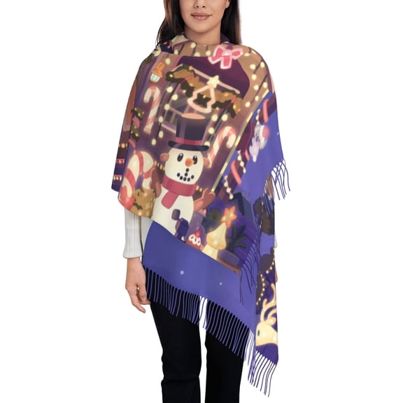 Saiise Bluey Fall Winter Scarfs for Women,Fashion Women Scarf,Warm Soft Shawls and Wraps,Long Blanket Scarf