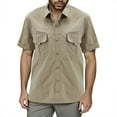 thumbnail image 1 of Men's Fishing Shirts Short Sleeve Travel Work Shirts Summer Button Down Shirts For Men, 1 of 4