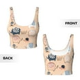 thumbnail image 5 of Haiem Cute Ink Drawn Elephants Pattern Womens Sports Bra - U Neck Padded Low Impact Yoga Bra Workout Crop Top Gym Moisture-Wicking Workout Vest -Medium, 5 of 9