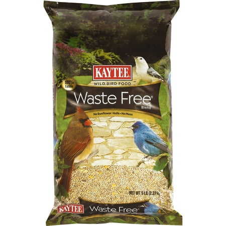 Waste Free Bird Seed Blend, 5-Pound, Kaycee Waste Free Bird Food 5lb A premium, quality food that's virtually 100% consumable By