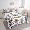 thumbnail image 3 of jejeloiu Modern Abstract Machine Bedding Comforter Set 7-Piece,Cartoon Super Robot King Bedding Sets,White Gray Bed Sheets For Childrens,Super Cozy Room Decor Reversible, 3 of 8
