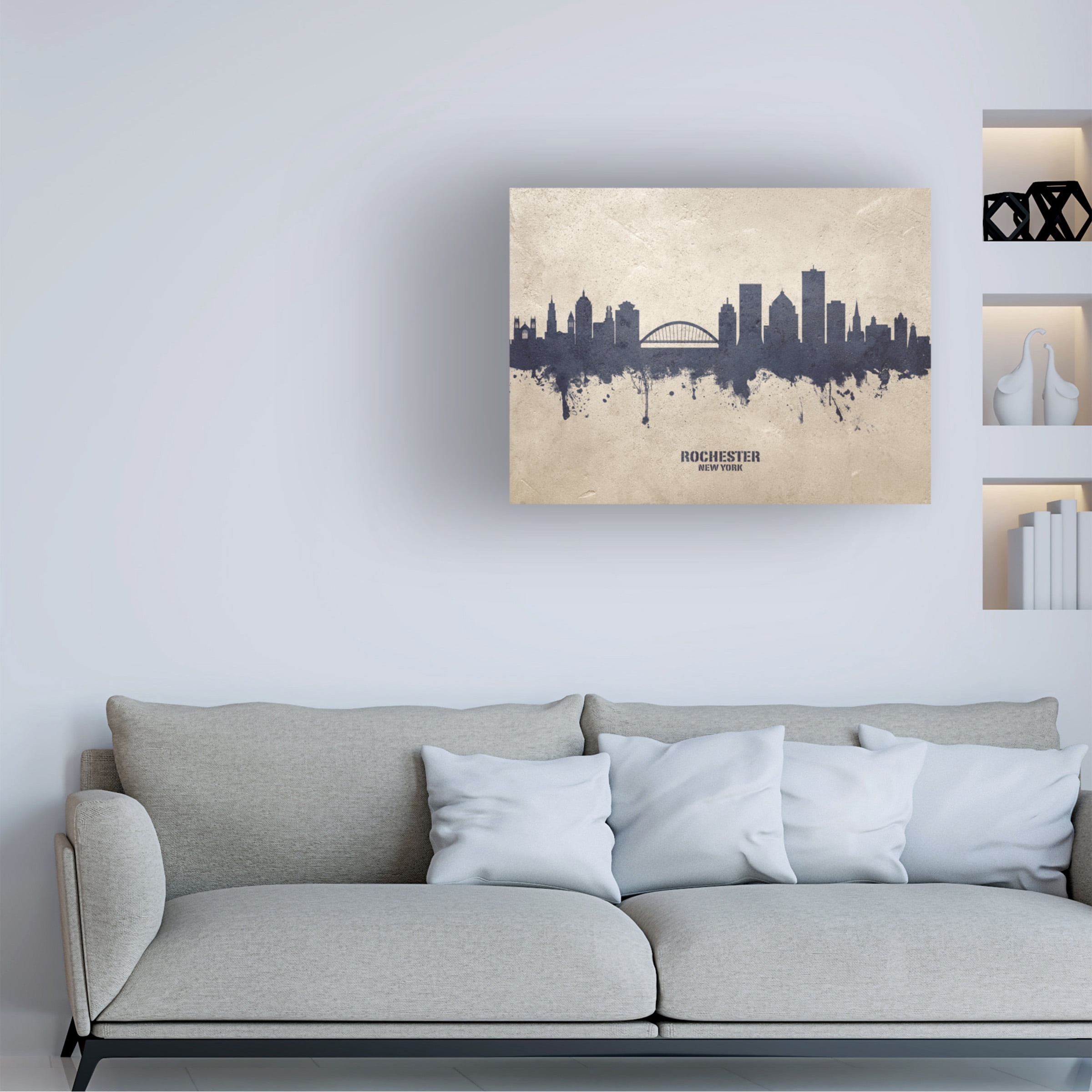 Michael Tompsett 'Rochester New York Skyline Concrete' Canvas Art