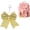 Gold, variant on Cute Cheer Bow Keychain for Women, PU Leather Bows Cheerleader Gifts Bag & Purse Keyring Accessory Red -