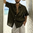 thumbnail image 2 of LIaqionyy Big and Tall Short Sleeve Shirt for Men's Plaid Dress Button down Casual Loose Tees Shirts with Pocket, 2 of 6