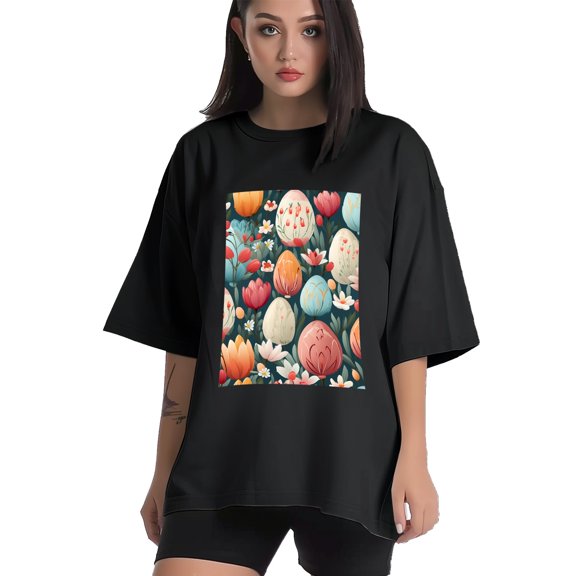 Plus Size Shirt for Women Black Tops for Women Short Sleeves Shirt for Women Easter 236 T Shirt Crewneck Shirt for Women XS