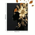 thumbnail image 3 of Black Gold Woman Floral Canvas Wall Art， Suitable for Living Room， Bedroom， Office， Dining Room， and Bathroom Decor., 3 of 8
