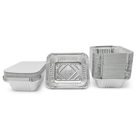(120 Pack) Premium 1-LB Takeout Pans with Lids - Small 5.6