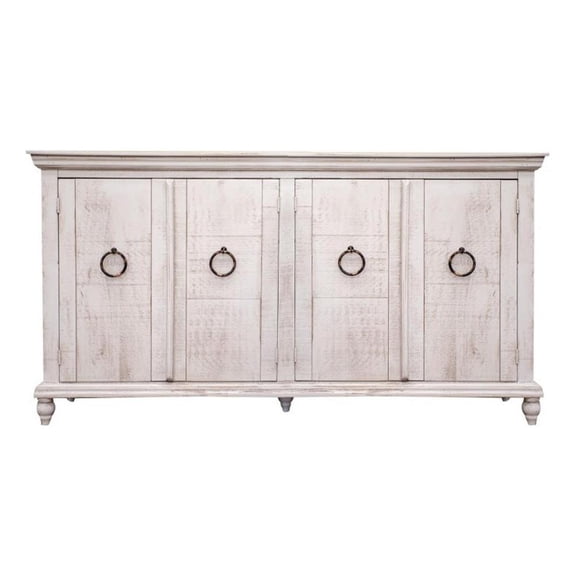 Crafters and Weavers 73" Macao 4 Door Sideboard in Ivory