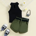 thumbnail image 5 of Sngxgn Girl's 2 Piece Outfits Button Front Long Sleeve and Shorts Set(Green,90), 5 of 9