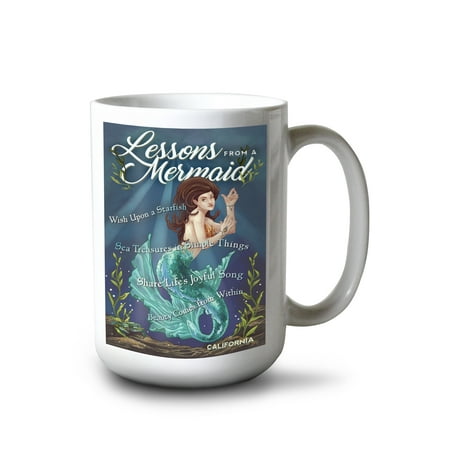 

15 fl oz Ceramic Mug California Mermaid Lessons from a Mermaid Dishwasher & Microwave Safe