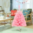 thumbnail image 5 of Pink M Pink Flocked Pvc Christmas Tree, 60Cm Artificial Xmas Tree For Home Decor, No Lights Included, Stand Included, 5 of 6