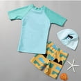 thumbnail image 5 of Bxsruta Baby Boy Swimsuit, Boys' Print Swimsuit Set Short Sleeved Top+swim Trunks+hat Swimming Three Piece Swimsuit Set, 5 of 8