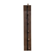 Stratton Home Decor 36" Vertical Mounted Wall Hook with Dark Brown Wood and Matte Black Finish - Storage for Coats, Hats, Scarves - Decorative and Functional Hook Rack for Entryway, Bedroom, Hallway