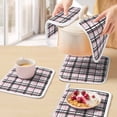 thumbnail image 5 of Pink Black Plaid Pot Holders for Kitchen Heatproof Potholder, 3 Pack Farmhouse Pink Black Checkered Hot Pads Multipurpose Oven Pads Cloth Potholders Trivet for Cooking Baking, 5 of 8