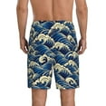 thumbnail image 5 of Cauagu Japanese Water Wave Print Pajama Bottoms for Men Sleep Pajama Shorts Elastic Waistband Sleep Pajama Short Men's PJ Shorts -4X-Large, 5 of 6