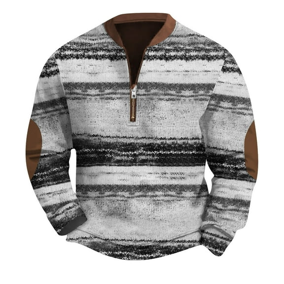 Afdoent Men's Sweatshirts Fall And Winter Men's 3D Printed Half Zip Sweatshirt Comfortable