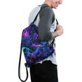 thumbnail image 2 of 13.5 x 16.5 Inch Halloween Pattern of Waterproof Drawstring Backpack with Shoe Compartment – Lightweight Dry Wet Separation Gym Bag for Men Women & Teens, 2 of 5
