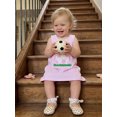 thumbnail image 3 of Toddler Baby Girls Back to School Dress Football Embroidery Sleeveless Round Neck A-Line Dress, 3 of 8