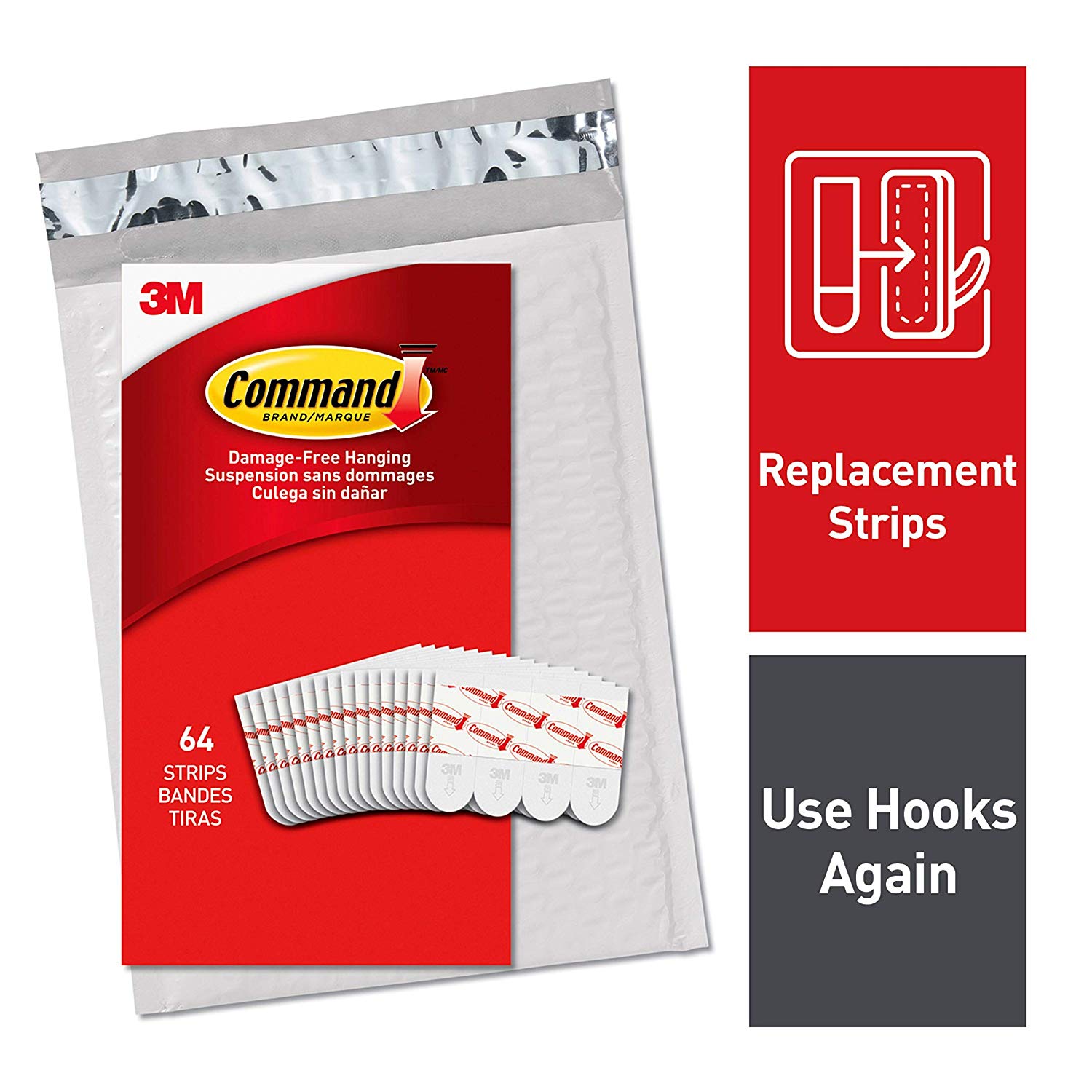 Small Refill Strips, White, 64Strips (GP02264NA) Easy to Open