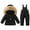 Black, variant on Ruyang Toddler Boys Girls Ski Suits Fleece Lined Hooded Jacket 2 Piece Ski Outfit Ski Outwear with Pants Waterproof Snowsuit