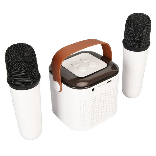 Mini Karaoke Machine with 2 Microphones, Portable Speaker for Kids Adults,Premium Sound, RGB Light Effect, Easy to Connect, Karaoke Machine for Home Party