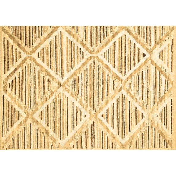Ahgly Company Indoor Rectangle Abstract Brown Contemporary Area Rugs, 6' x 9'