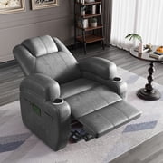 Furmax Electric Power Lift Leathaire Recliner Chair with Massage for Bedroom,Gray