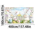 thumbnail image 4 of 157.5x 70.8inch Happy Easter BunnyEgg Background for Photography Spring Flowers EasterBunny GarageDoor Cover Cute Easter GarageDoor Decor Banner Party Garden Holiday Atmosphere Hanging Cloth, 4 of 5