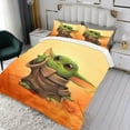 thumbnail image 3 of baby yoda Themed Bed Sheet Set Three Piece Set 68x86 In ches Comfortable And Skin Friendly Unique Design Creating A Star Studded Night Home Decor Gifts For Family Friends fans, 3 of 5