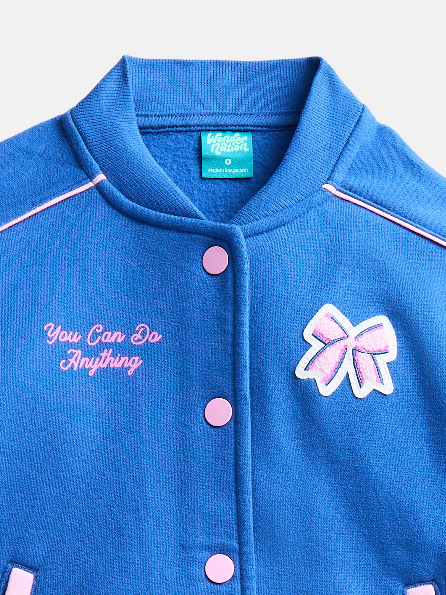 Wonder Nation Little Girls Bomber Jacket, Sizes 4-10