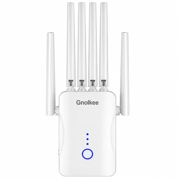 Gnolkee AC1800 Wifi Extender Signal Booster, Dual-Band Internet Booster for Home, Wireless Range Extender Repeater with Ethernet Port,White
