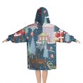 thumbnail image 2 of Dark Blue Christmas Santa Pattern Blanket Hoodies for Kids 6-13YR Oversize Wearable Blanket Hoodies for Boys Girls Teens, 2 of 7