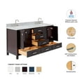 thumbnail image 3 of Ariel Cambridge 67 Inch Double Rectangle Sink Vanity With Carrara White Marble Countertop With 0.75 Edge In Espresso, 3 of 10