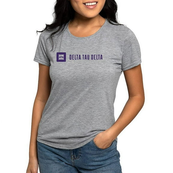 CafePress - Delta Tau Delta Purple Signature T Shirt - Womens Tri-blend T-Shirt