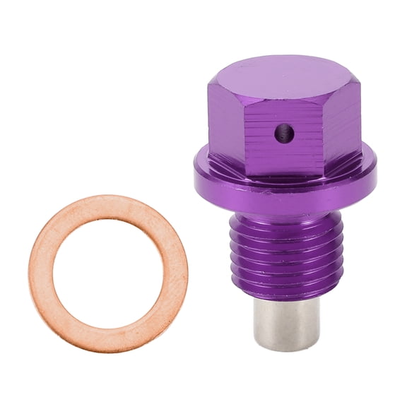 Unique Bargains Universal Oil Pan Screw Oil Drain Plug Sump Drain Nut Bolt M14x1.25 Aluminium Alloy Purple 1 Set