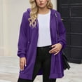 thumbnail image 2 of DUMUIELD Women's Zip Up Hoodie Jacket Long Sleeve Long Tunic Sweatshirts Oversized Casual 2025 Fall Jackets Coat with Pockets Purple,XXXL, 2 of 8