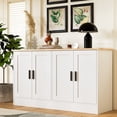 thumbnail image 2 of 53.1“W 4 Door Buffet Cabinet, Coffee Bar Cabinet with Adjustable Shelf, Kitchen Buffet Sideboard for Living Room, Kitchen, White, 2 of 8
