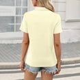 thumbnail image 4 of Womens Short Sleeve Tops V Neck Casual Basic Polo Shirts Casual Collared Solid Short Work Summer Golf Shirts Beige S, 4 of 4